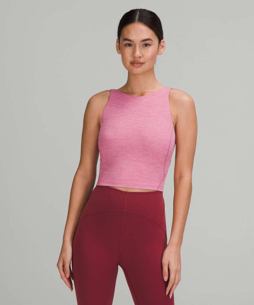 Lululemon Align High-Neck Tank Top Heathered Pink Size 2